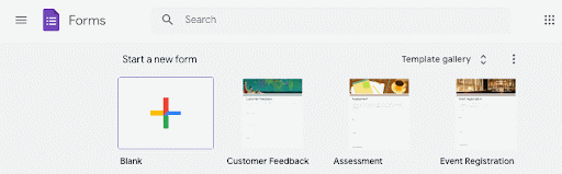 After opening Forms from waffle, Start a new form option appears